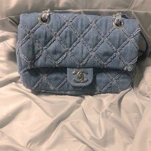 Quilted denim CHANEL bag.